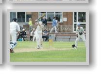 Cricket with club entrance in background