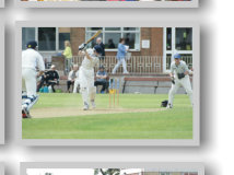 Cricket with club entrance in background